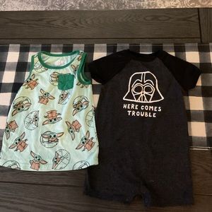 Lot of 2 Jumping Beans 24 months to 2t infant boys Star Wars body suit and shirt